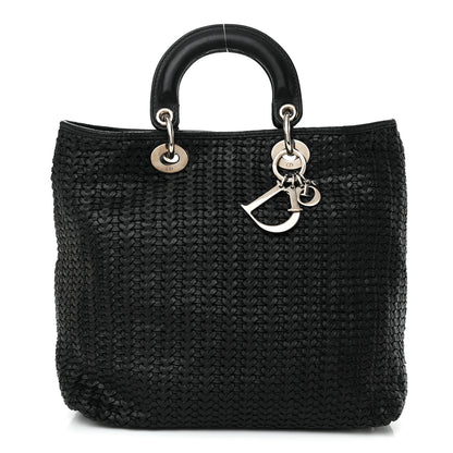 Christian Dior Lambskin Woven Dior Tote Black 1 of 10