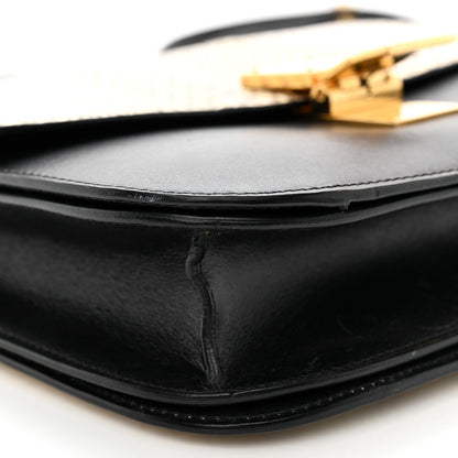 Celine Cobra Calfskin Medium Classic Box Flap Bag Natural Black 6 of 9