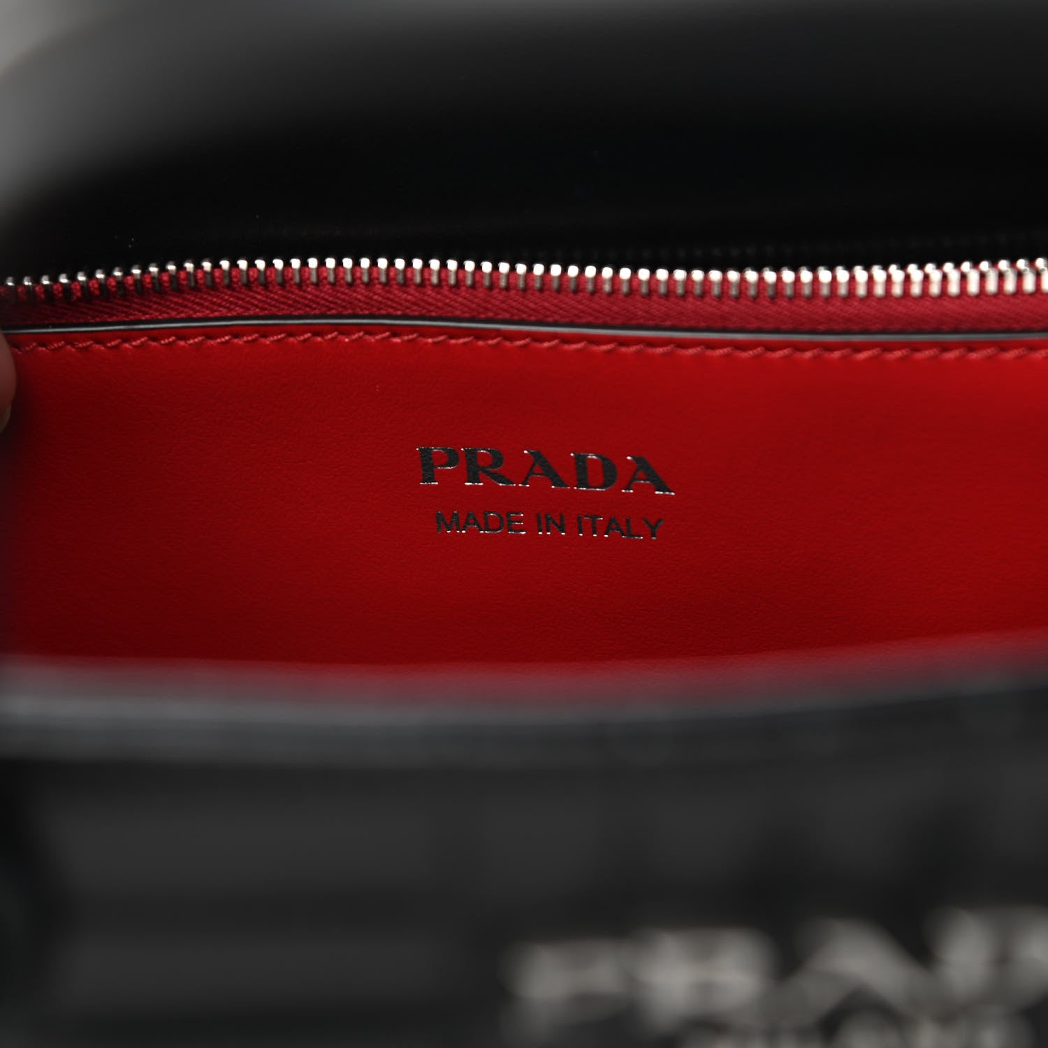 Prada Soft Calfskin Impunture Diagramme Tote Black 5 of 8