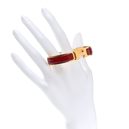 Hermes Enamel Narrow Clic Clac H Bracelet PM Red 2 of 7