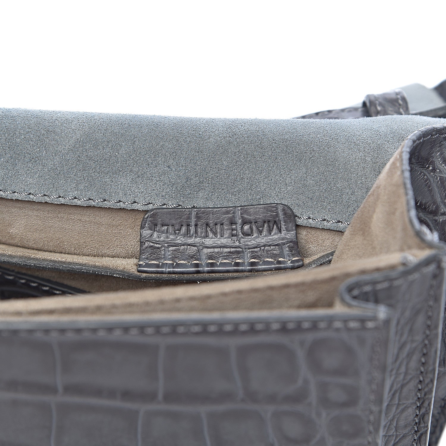Burberry Alligator Small Macken Crossbody Bag Grey 7 of 10
