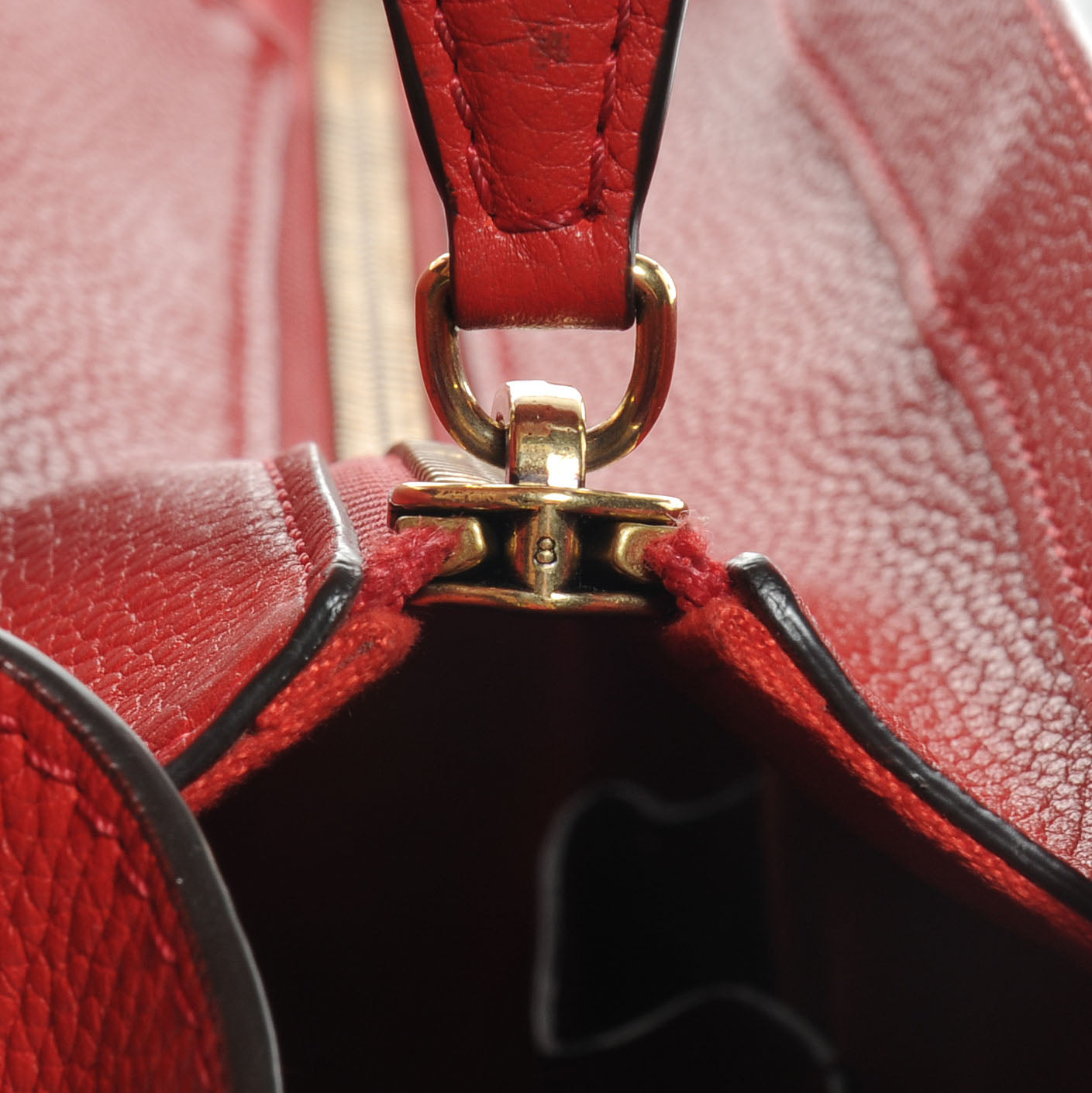 Drummed Calfskin Mini Luggage Bag Red