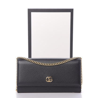 Gucci Calfskin Petite GG Marmont Wallet Chain Bag Black 11 of 11