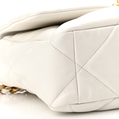 Chanel Goatskin Quilted Large Chanel 19 Flap White 9 of 10