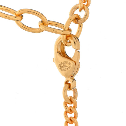Chanel Metal Pearl Crystal CC Dakar Pendant Necklace Gold White 5 of 5