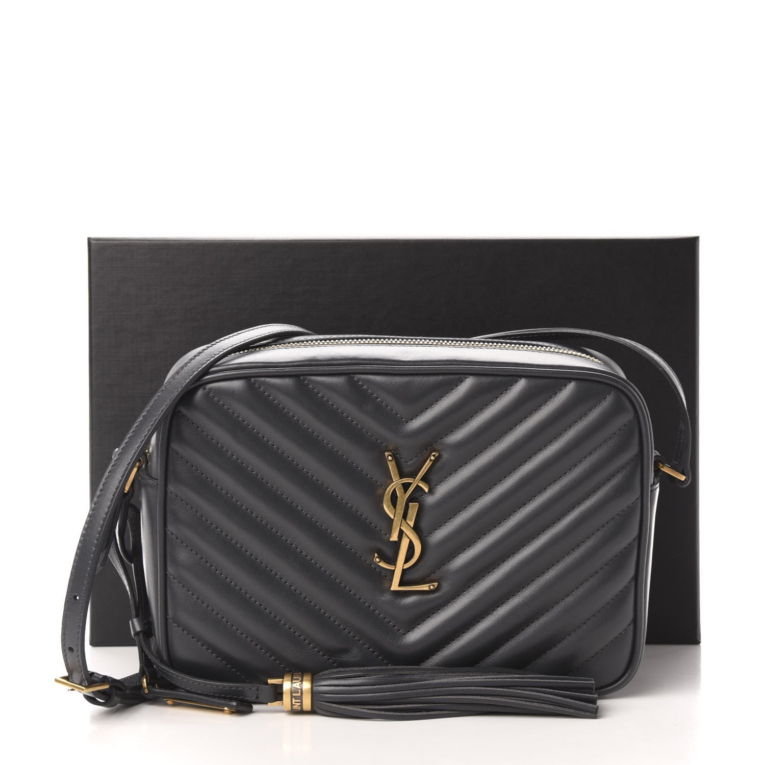 Saint Laurent Calfskin Matelasse Monogram Lou Camera Bag Asphalt 11 of 11