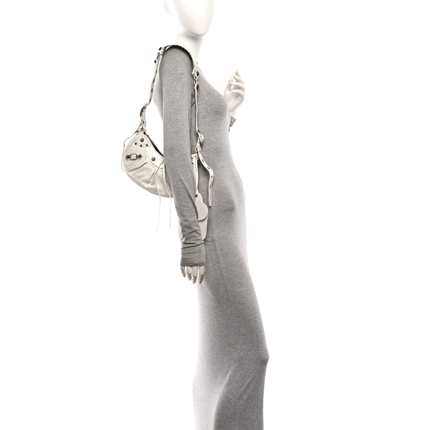 Agneau Arena Le Cagole Shoulder Bag XS Optic White