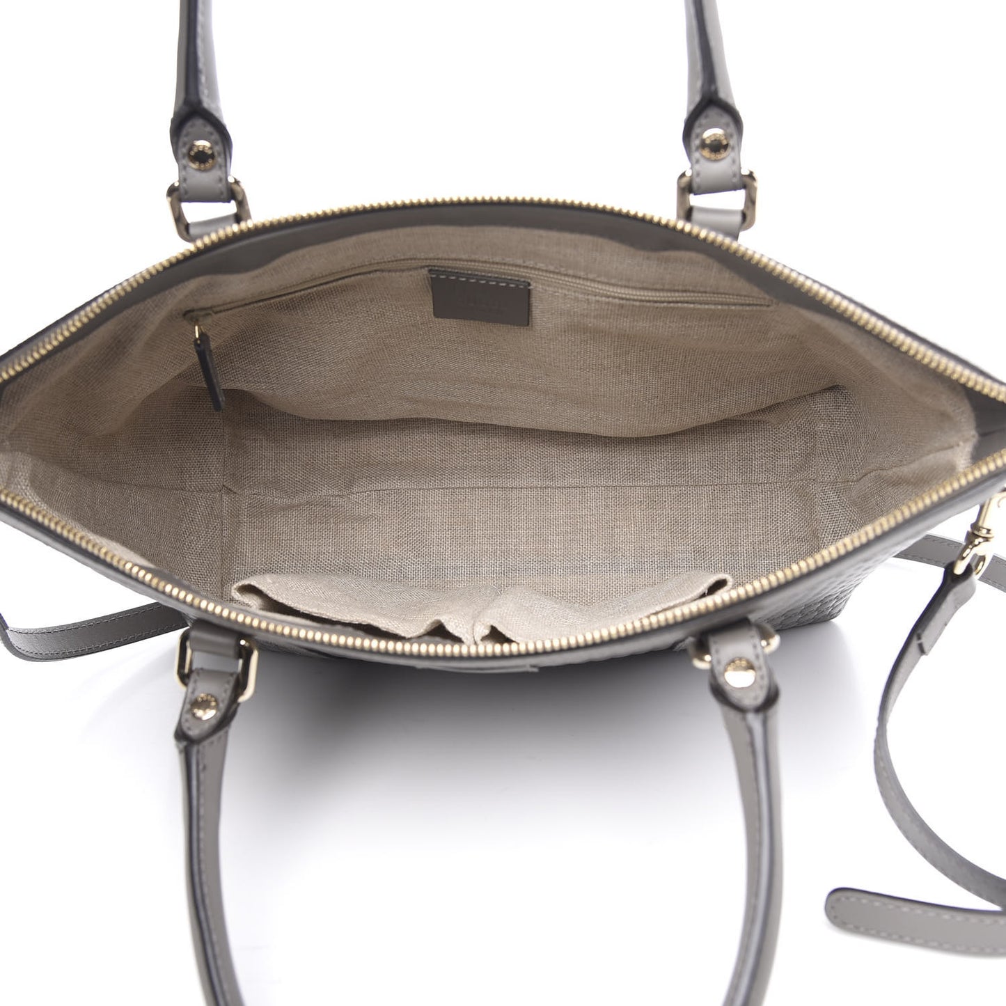 Soft Microguccissima Small Zippered Satchel Loess