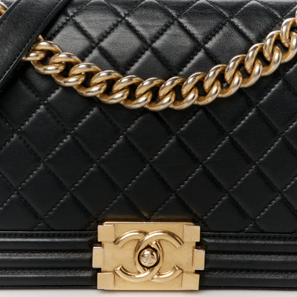 Chanel Lambskin Quilted Medium Boy Flap Black 8 of 10
