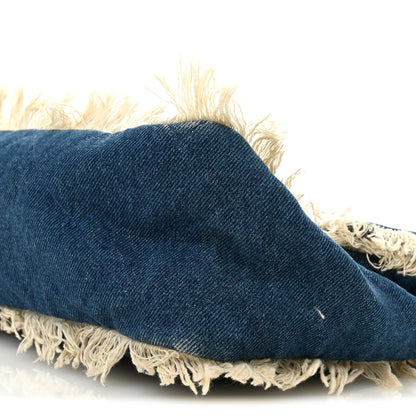 Chanel Frayed Denim Quilted Flap Blue 10 of 13