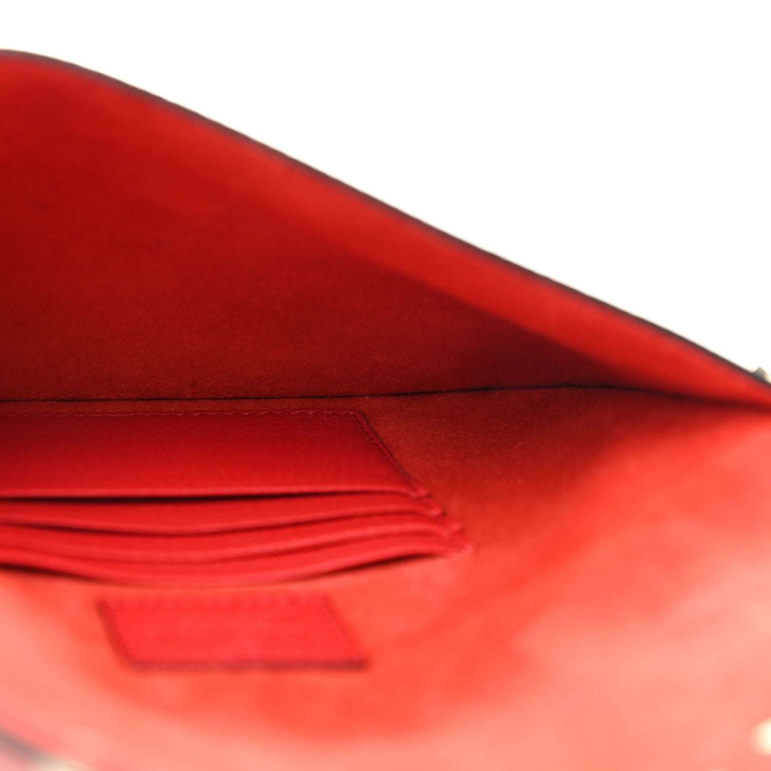 Valentino Garavani Pebbled Calfskin Medium Rockstud Envelope Flat Wristlet Pouch Rouge Pur 5 of 7