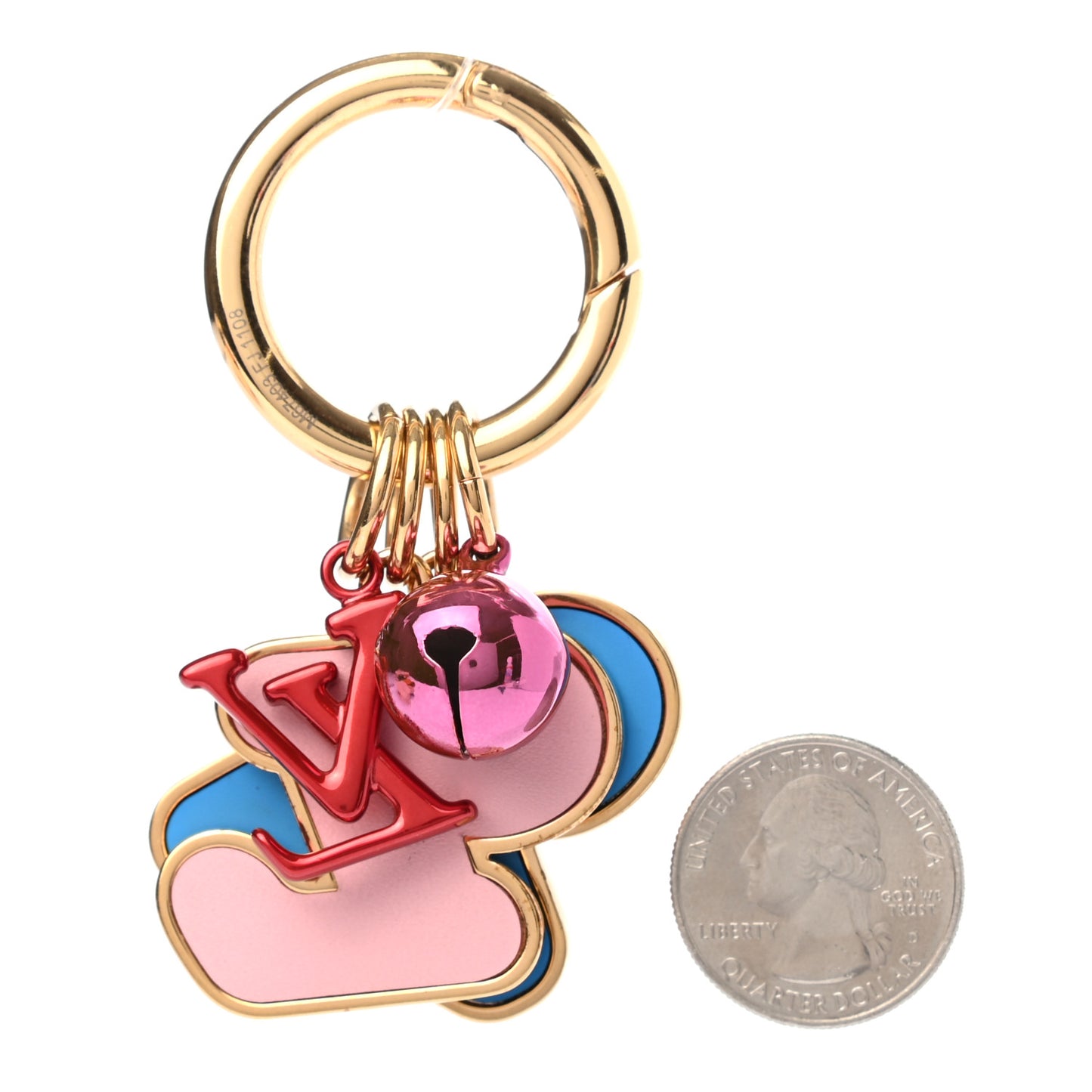 Bijou Graphic Letter Bag Charm Key Holder Multicolor