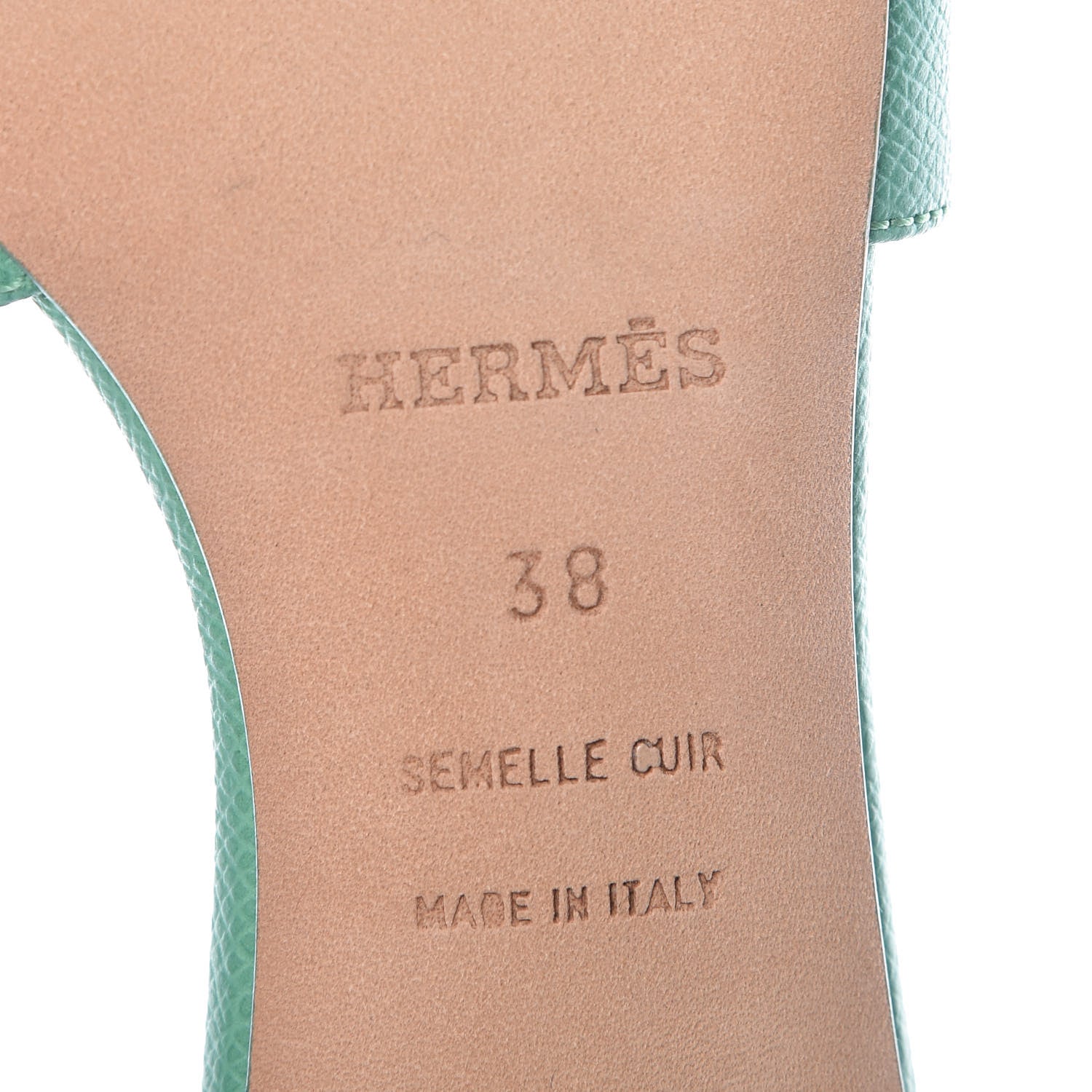 Hermes Epsom Oasis Sandals 38 Malachite 6 of 11