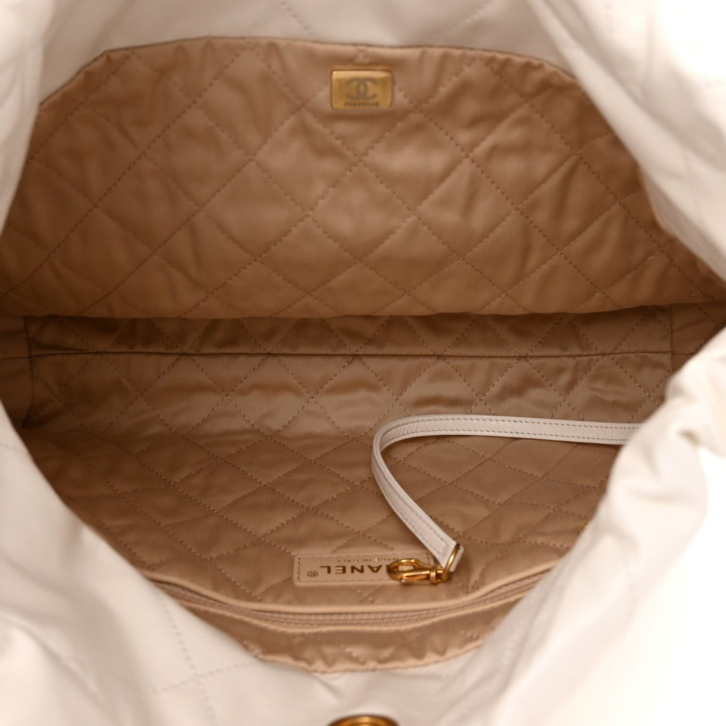 Calfskin Quilted Small Chanel 22 White
