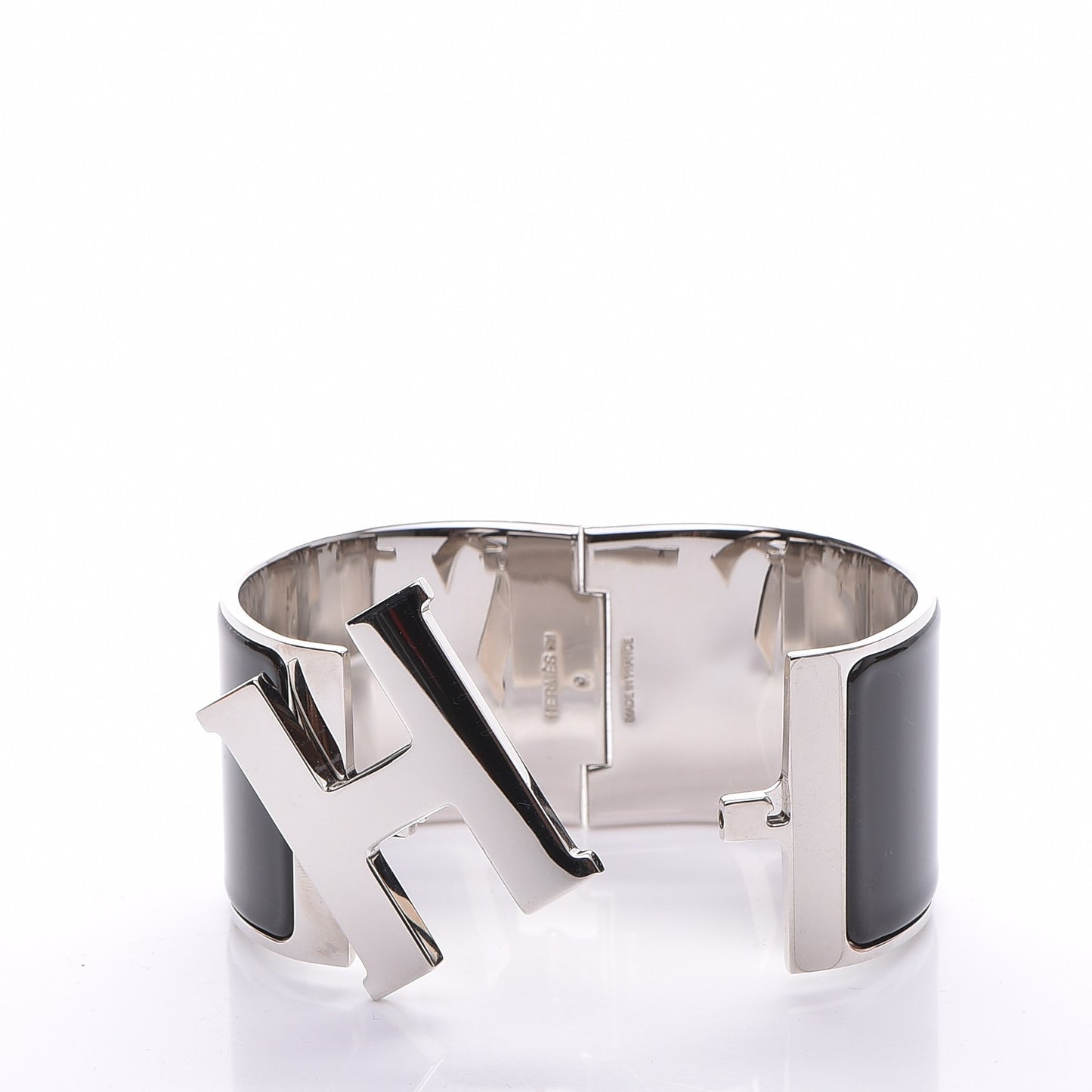 Enamel Extra Wide Clic Clac H Bracelet PM Black