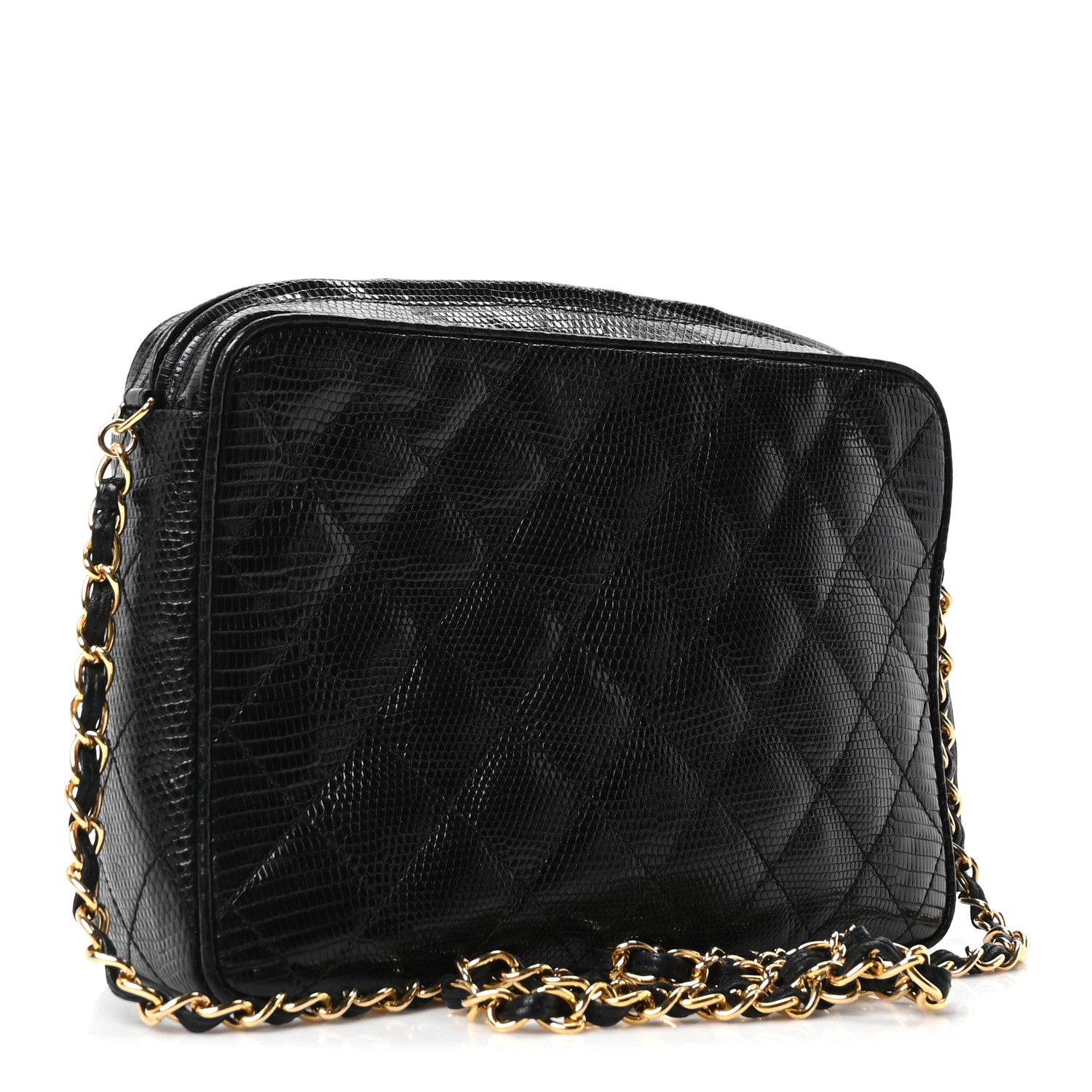CHANEL シャネル CHANEL TRAVEL アタッシュケース Chanel Lizard Quilted Small Tassel Camera Case Black 1842683