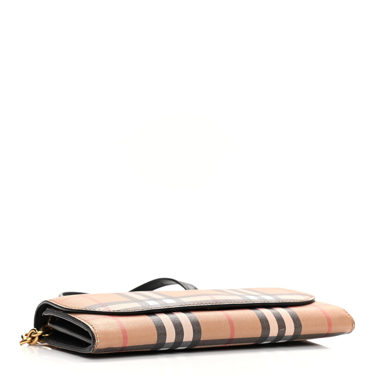 Burberry Vintage Check Henley Wallet On Chain Black 4 of 11