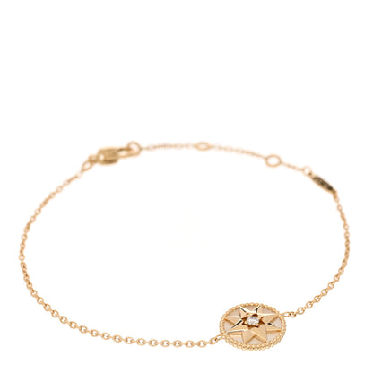 Christian Dior 18K Yellow Gold Diamond Mother of Pearl Rose Des Vents Bracelet 1 of 4
