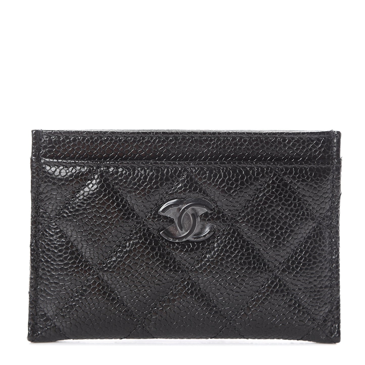Caviar Quilted Incognito Card Holder Black