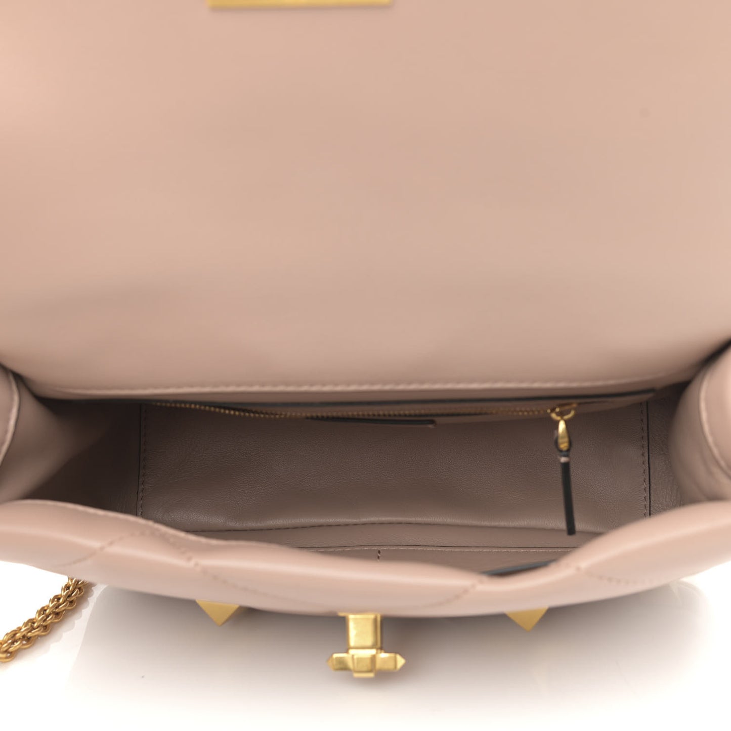 Nappa Large Roman Stud Shoulder Bag Rose Cannelle