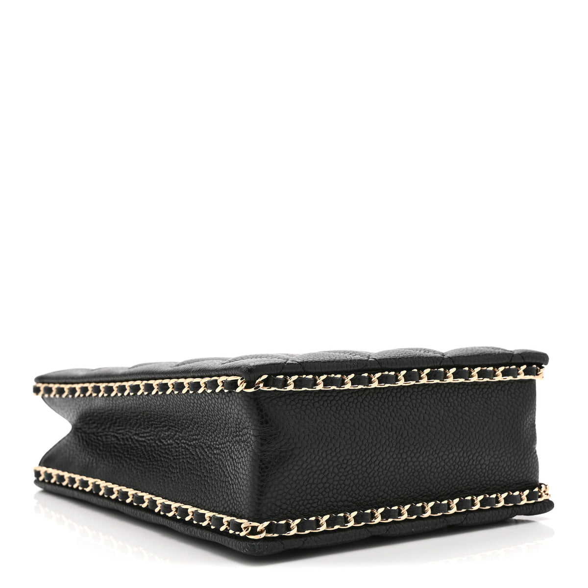 Caviar Quilted Evening Box Bag Black