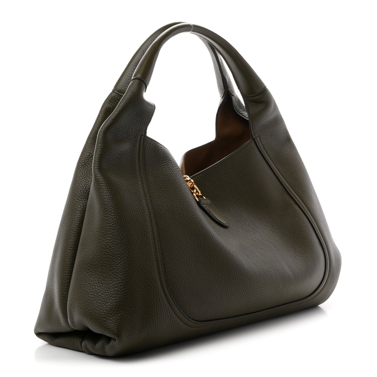 Gucci Grained Calfskin Softbit Maxi Shoulder Bag Forest Green 4 of 11