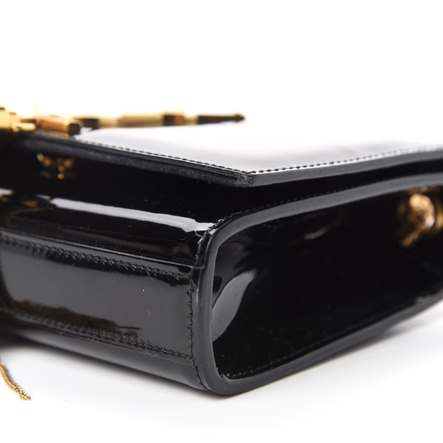 Saint Laurent Patent Small Classic Monogram Kate Tassel Satchel Black 7 of 10