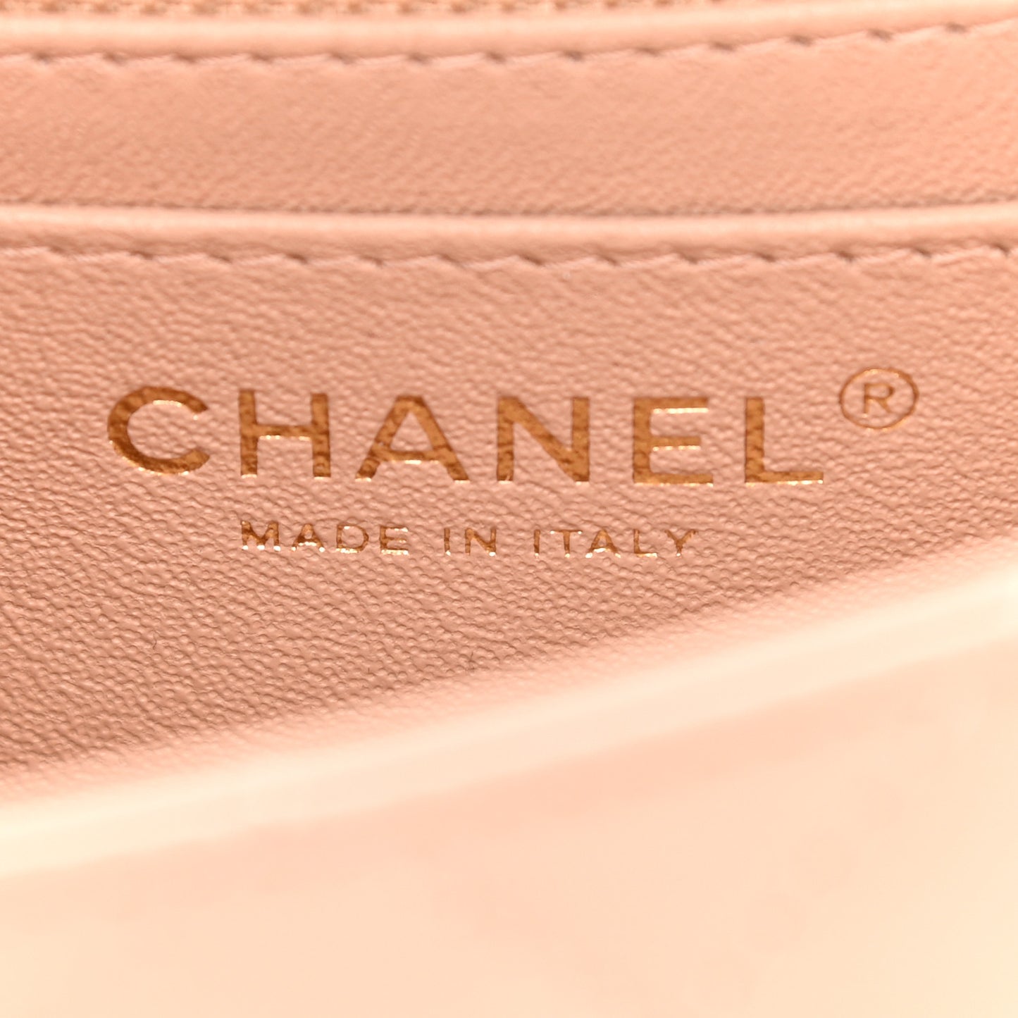 Lambskin Quilted Mini Rectangular Flap Beige