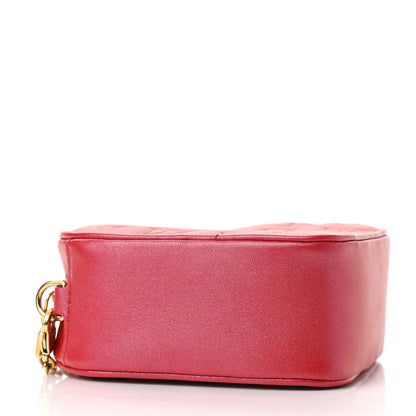 Louis Vuitton Lambskin Embossed Monogram Fall In Love Sac Coeur Heart Chain Bag Lipstick Red 4 of 10