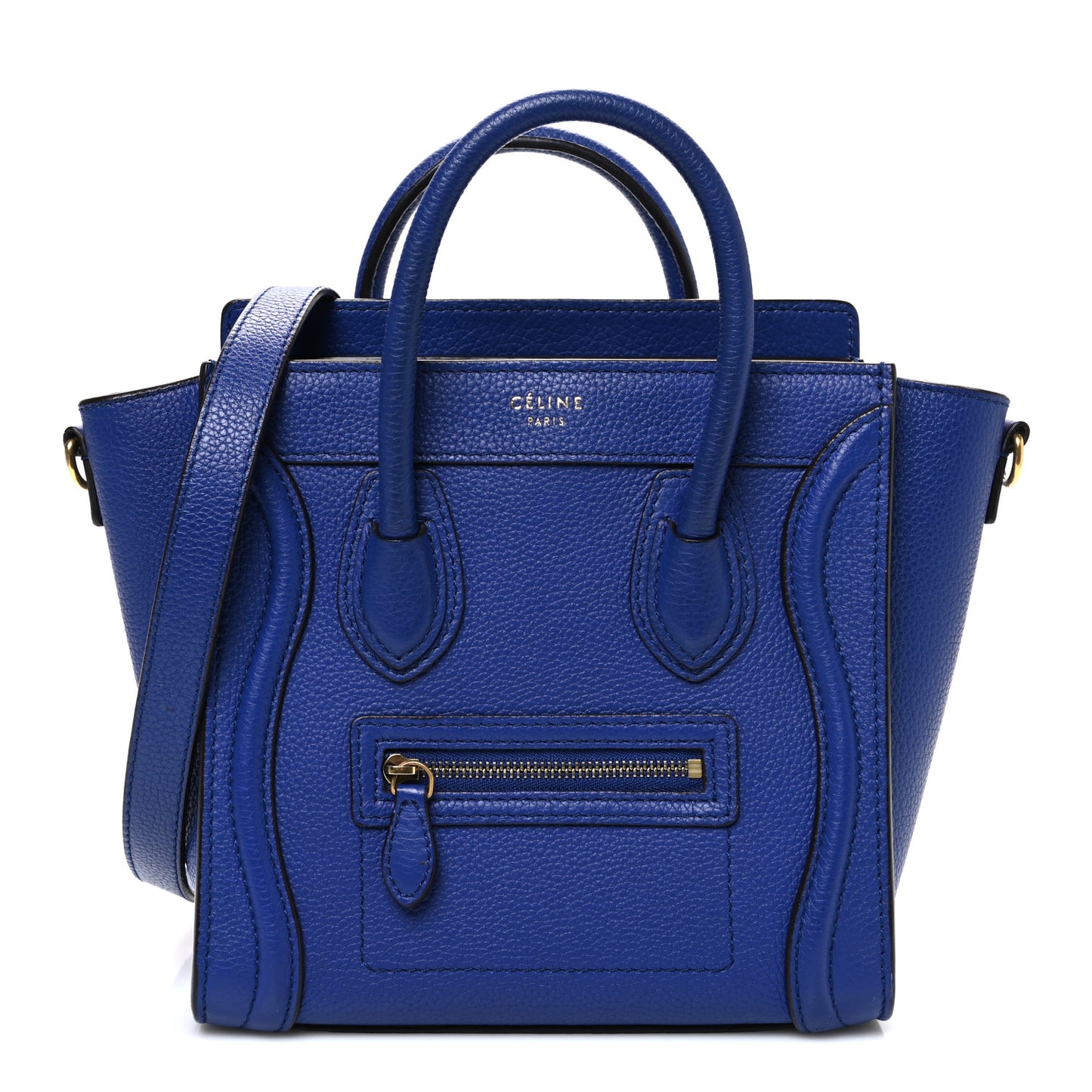 Drummed Calfskin Nano Luggage Indigo
