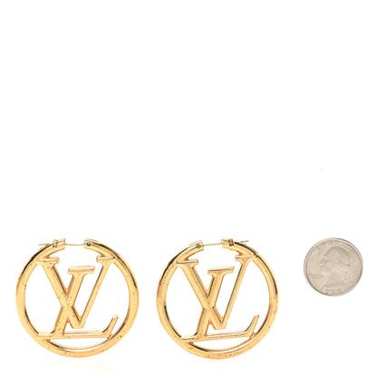 Louis Vuitton Metal Louise Hoop Earrings Gold 2 of 5