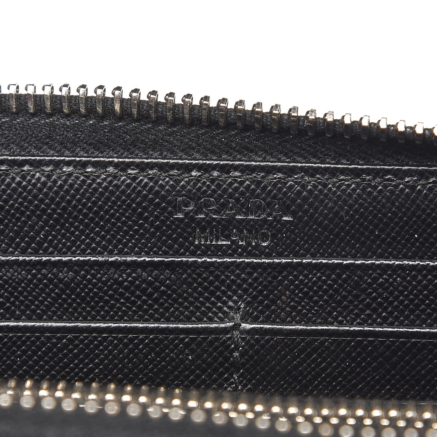 Prada Saffiano Zip Around Wallet Nero Black 6 of 13