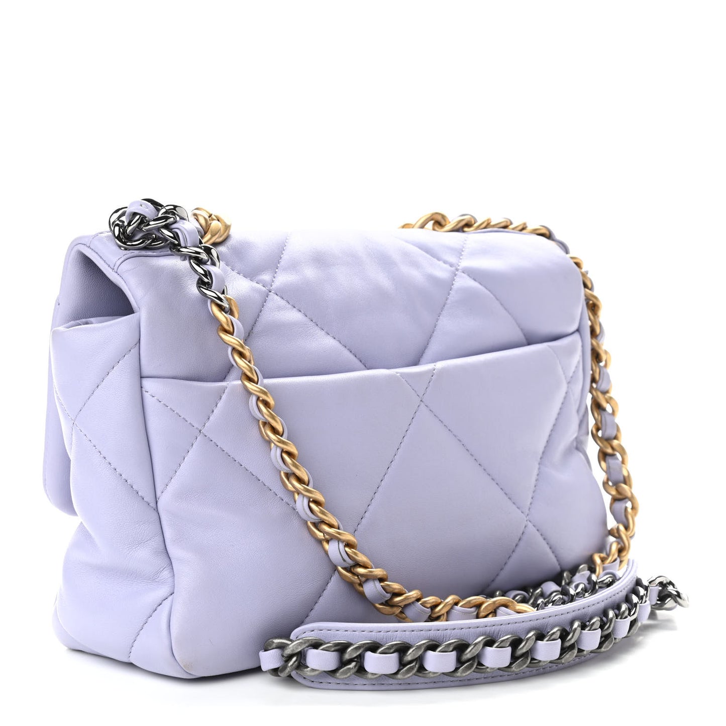 Lambskin Quilted Medium Chanel 19 Flap Light Purple