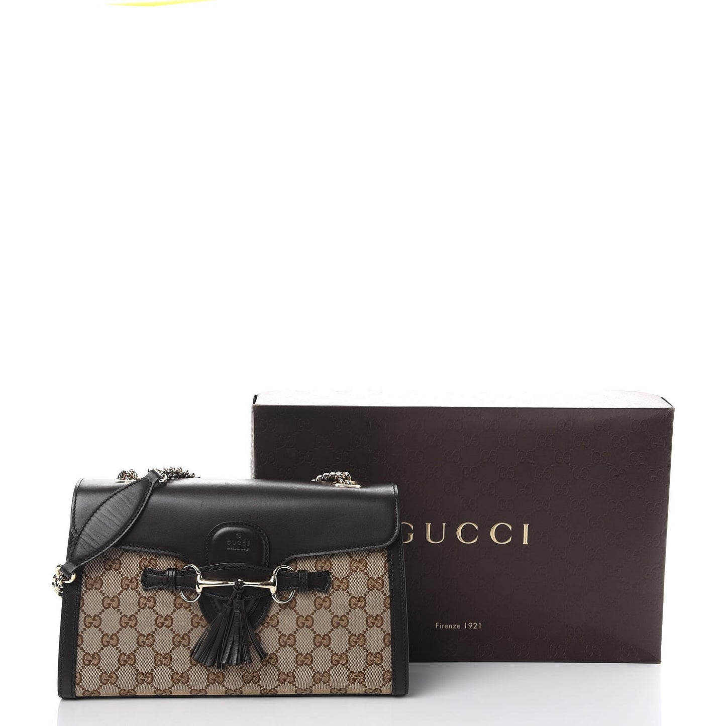 Monogram Medium Emily Chain Shoulder Bag Dark Brown
