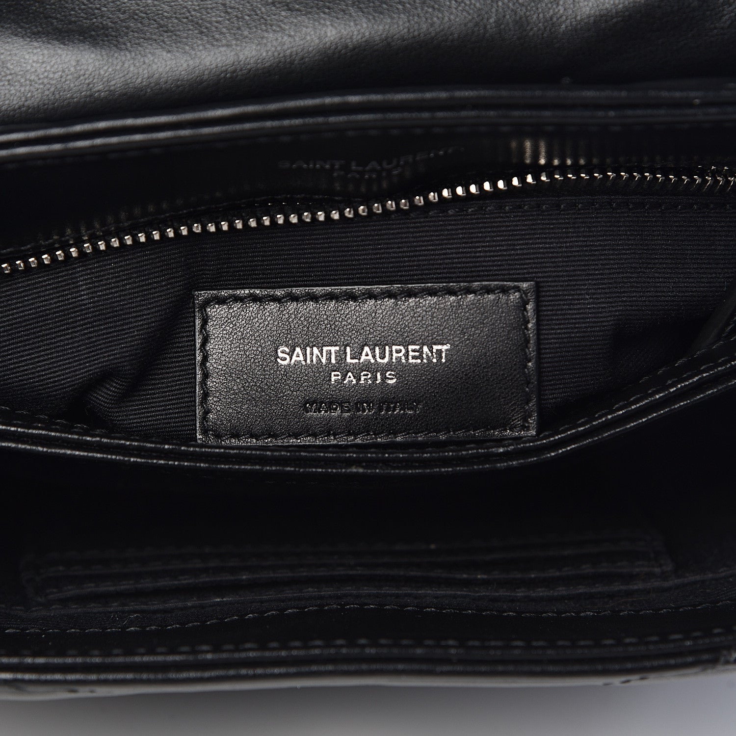 Saint Laurent Calfskin Y Quilted Monogram Toy Loulou Crossbody Bag Black 9 of 13