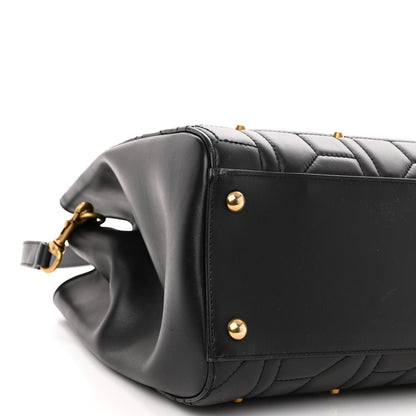 Gucci Calfskin Matelasse Studded Medium GG Marmont Tote Black 9 of 11