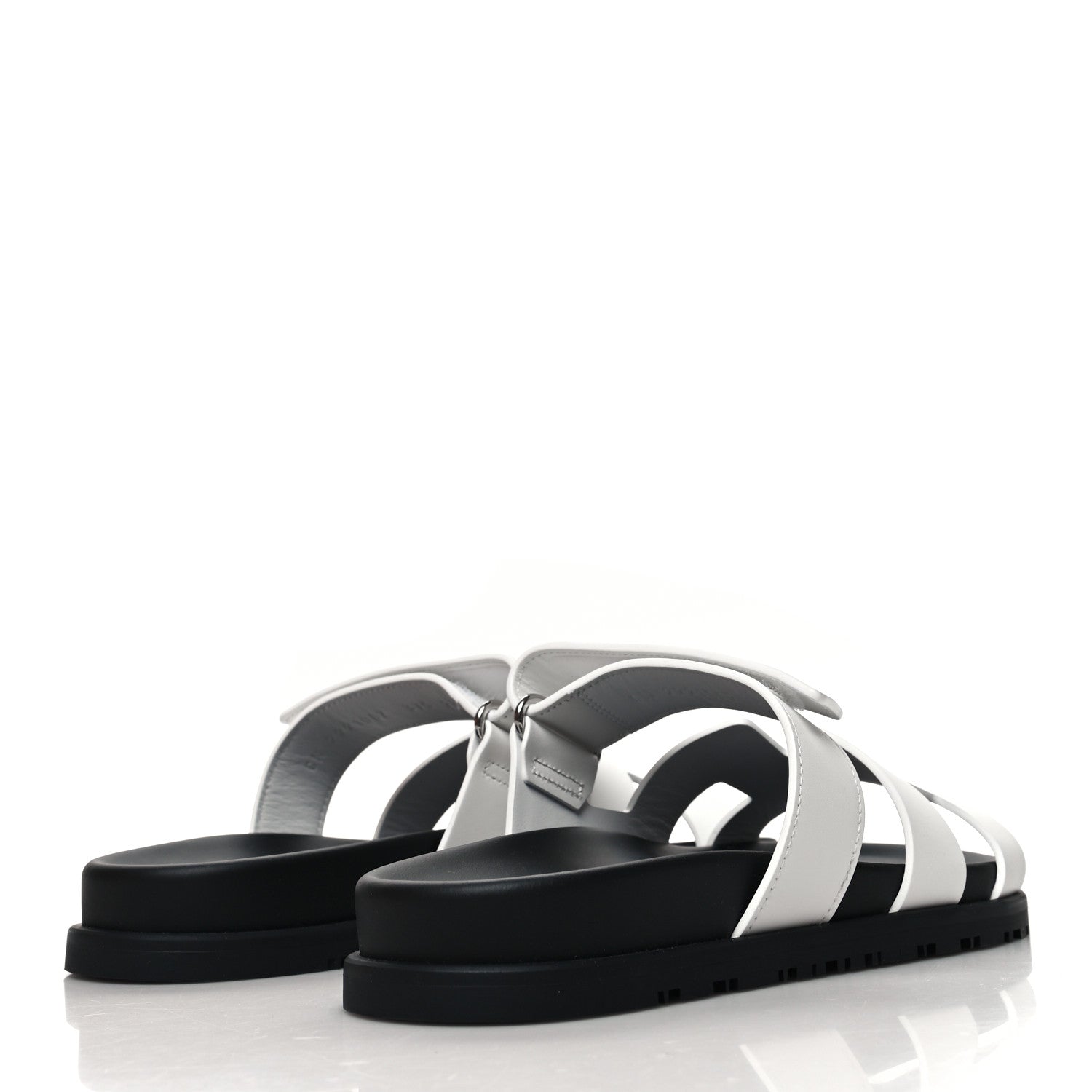 Hermes Calfskin Womens Chypre Sandals 37.5 White 4 of 9