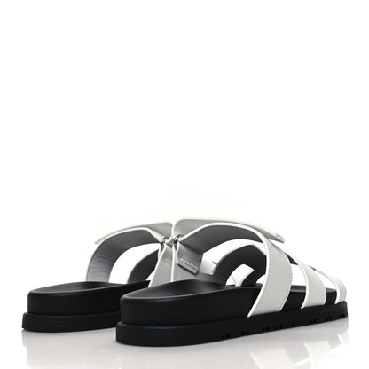 Hermes Calfskin Womens Chypre Sandals 37.5 White 4 of 9