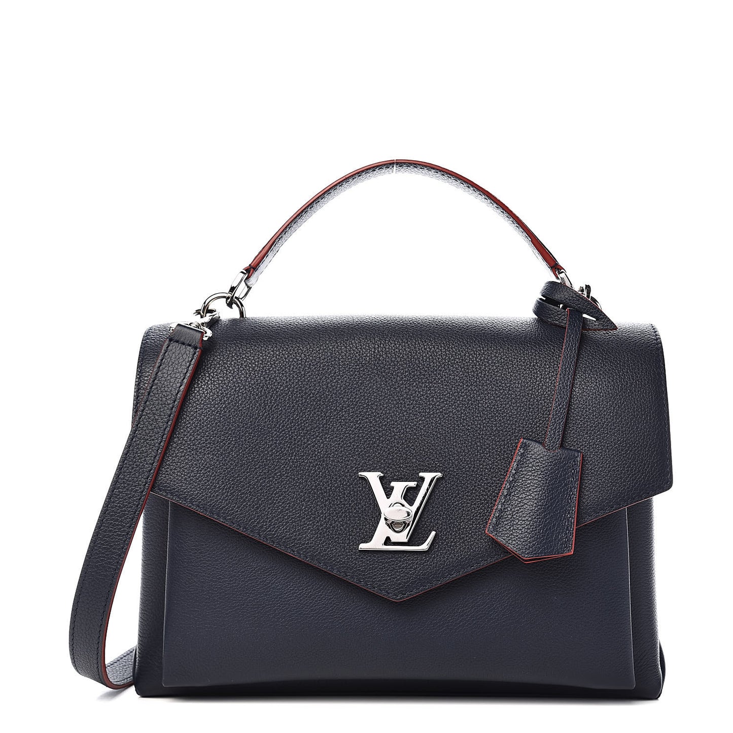 Soft Calfskin My Lockme Top Handle Marine Rouge