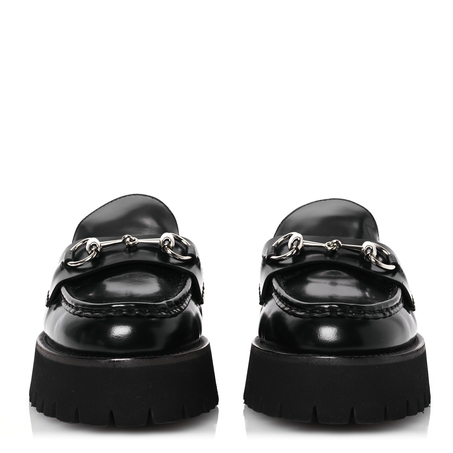 Gucci Cordovan Lux Womens Sylke Horsebit Platform Mules 37 Black 2 of 15