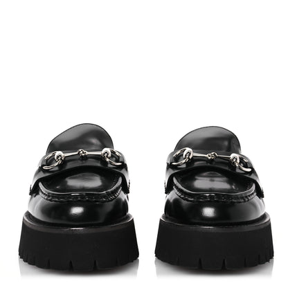 Gucci Cordovan Lux Womens Sylke Horsebit Platform Mules 37 Black 2 of 15
