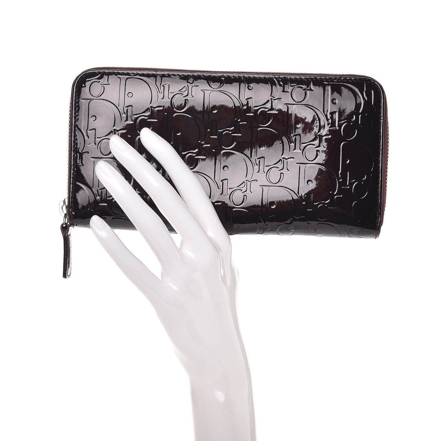Patent Ultimate Voyageur Zip Around Wallet Bordeaux