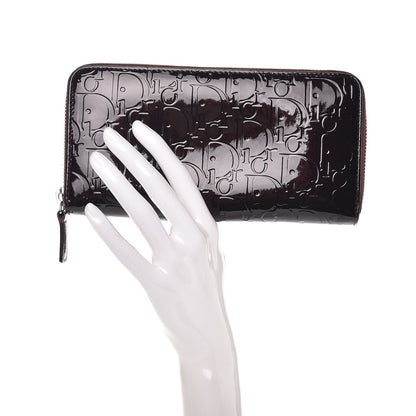 Christian Dior Patent Ultimate Voyageur Zip Around Wallet Bordeaux 2 of 10