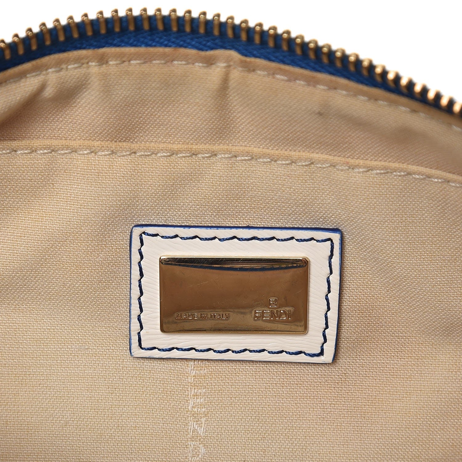 Fendi Canvas Ombre Logo Chain Strap Pochette Blue White 6 of 16