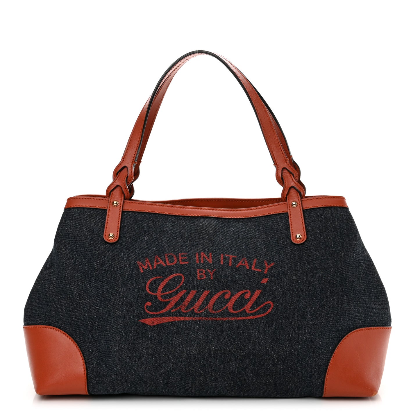 Denim Calfskin Tote Orange