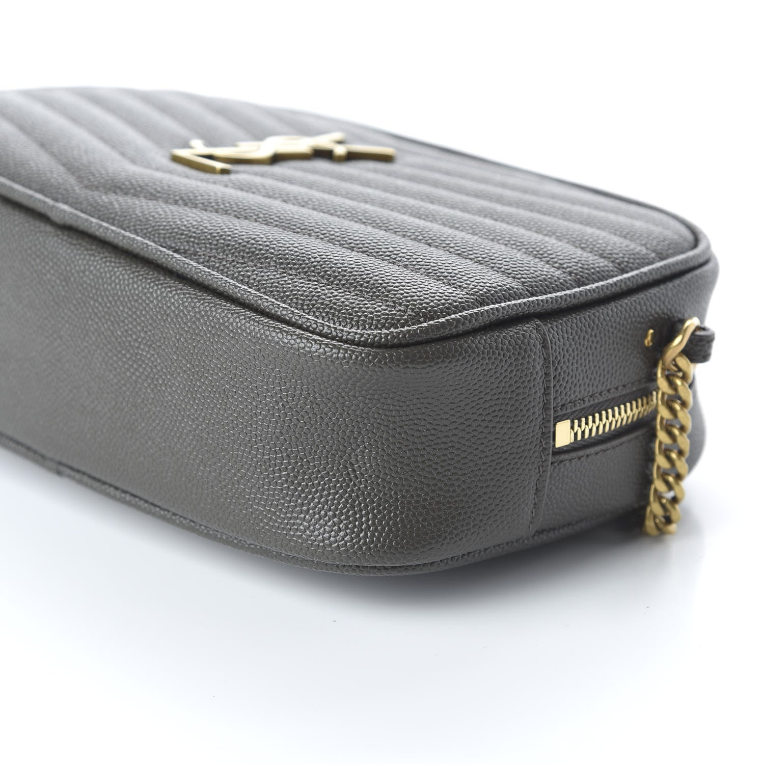Saint Laurent Grain De Poudre Matelasse Monogram Mini Lou Camera Bag Pebble 7 of 11