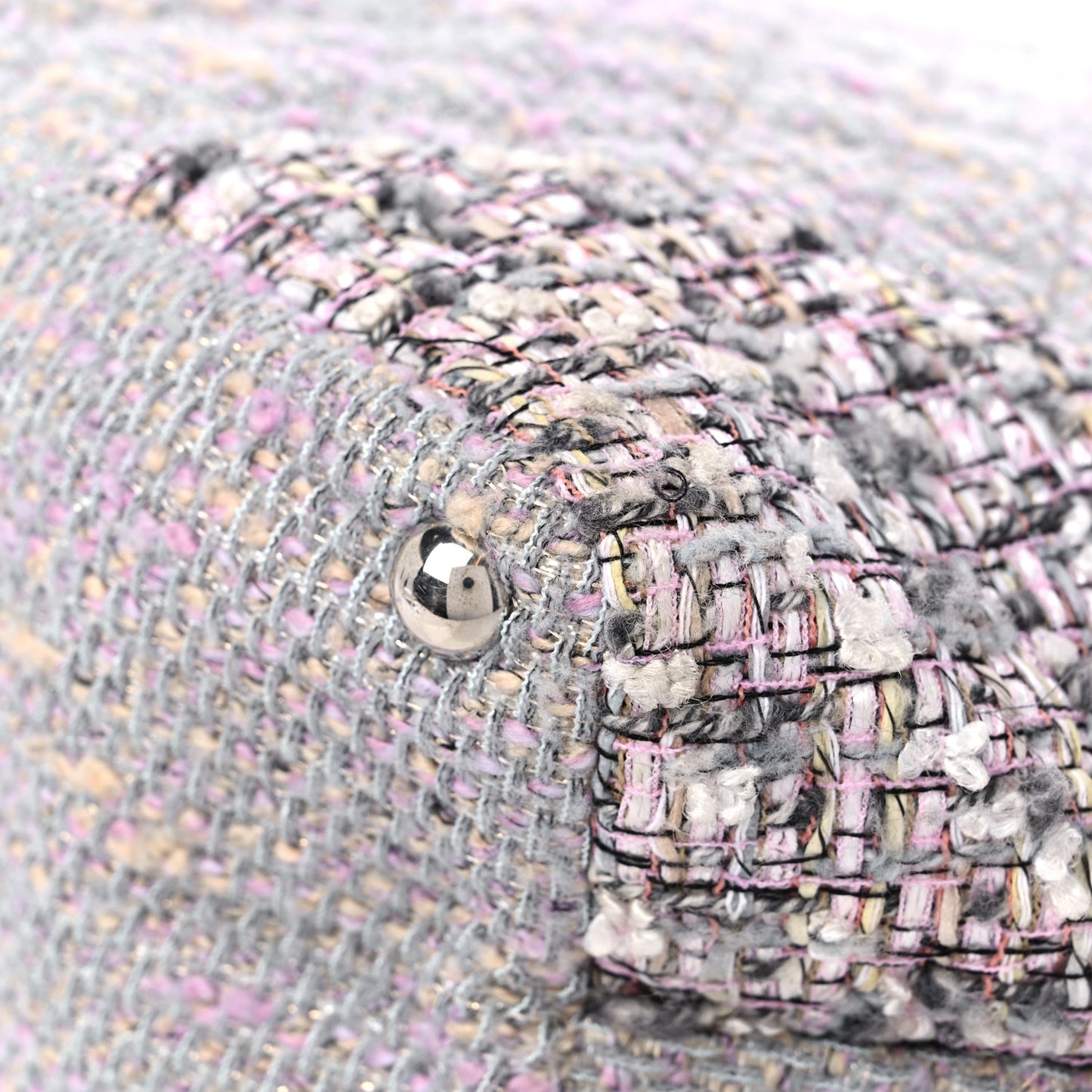 Tweed Quilted Cambon Tote Grey