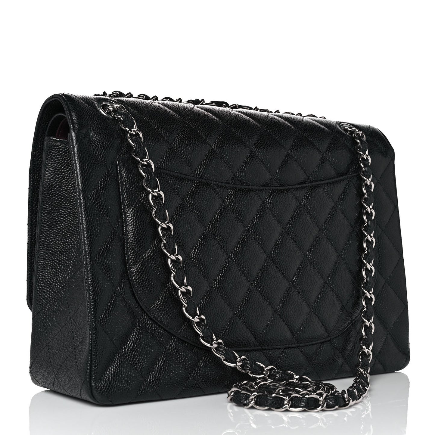 Caviar Quilted Maxi Double Flap Black