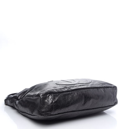 Chanel Glazed Calfskin Perforated Large Rodeo Drive Tote Black 3 of 9