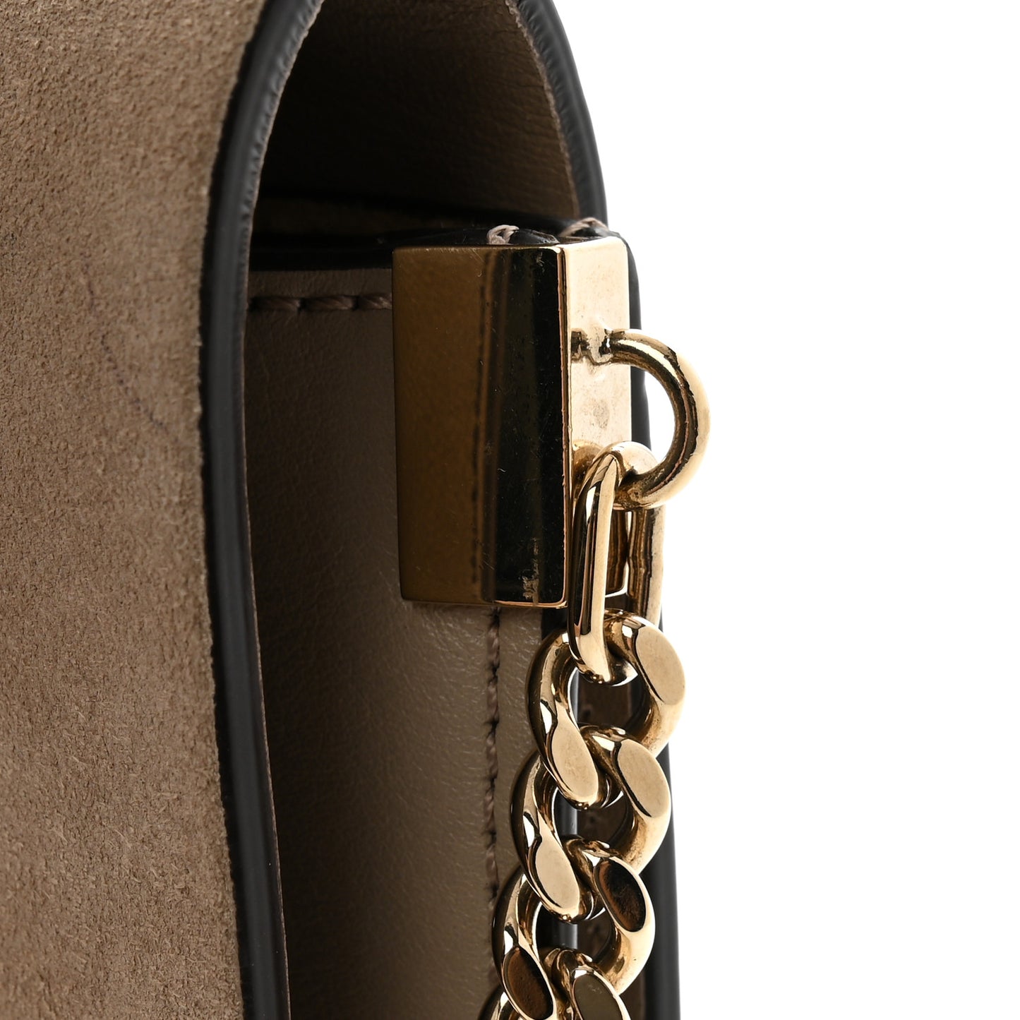 Suede Calfskin Faye Clutch Motty Grey